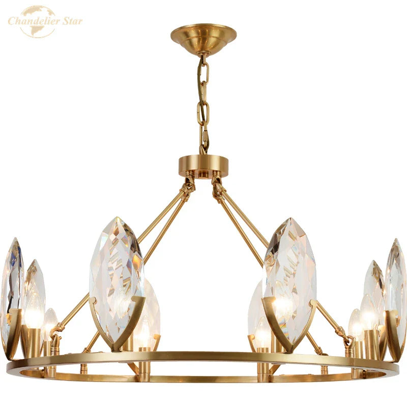 Afralia™ Crystal Chandelier LED Lighting Fixture for Luxurious Living Spaces