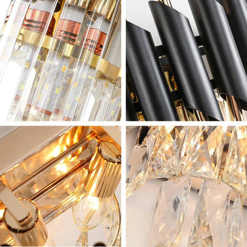 Afralia™ Crystal Luxury Wall Lamp for Living Room, Bedroom, and Aisle