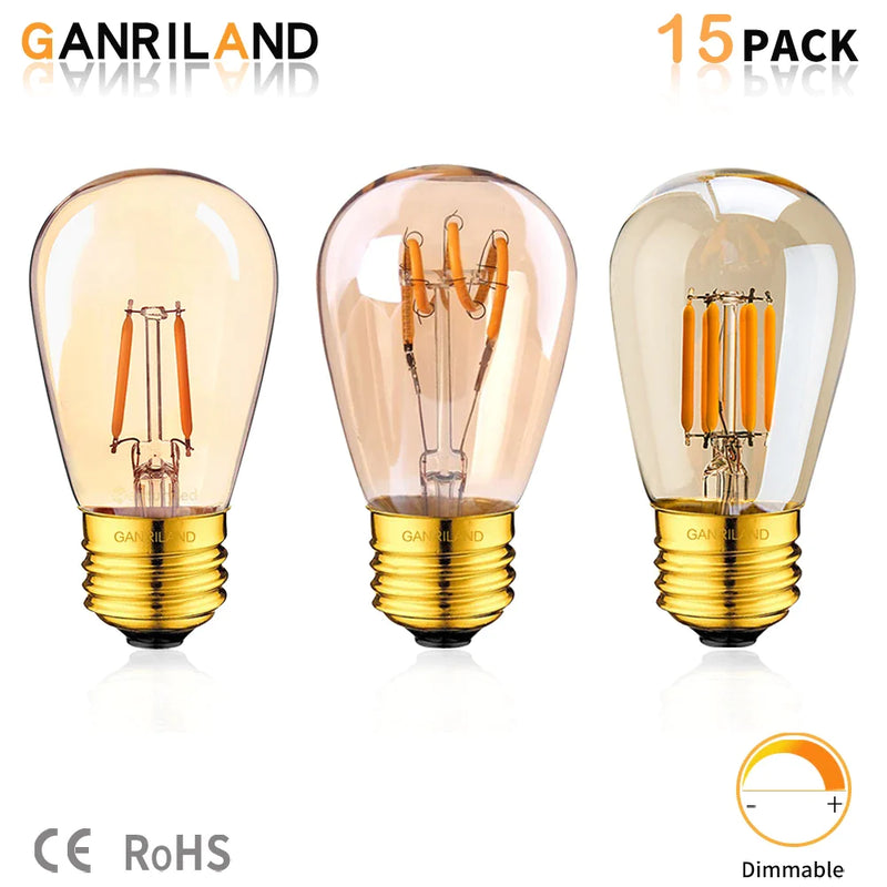 Afralia™ Vintage LED Filament Bulb Dimmable ST45 E27 Base 1W 3W Warm White Retro Light