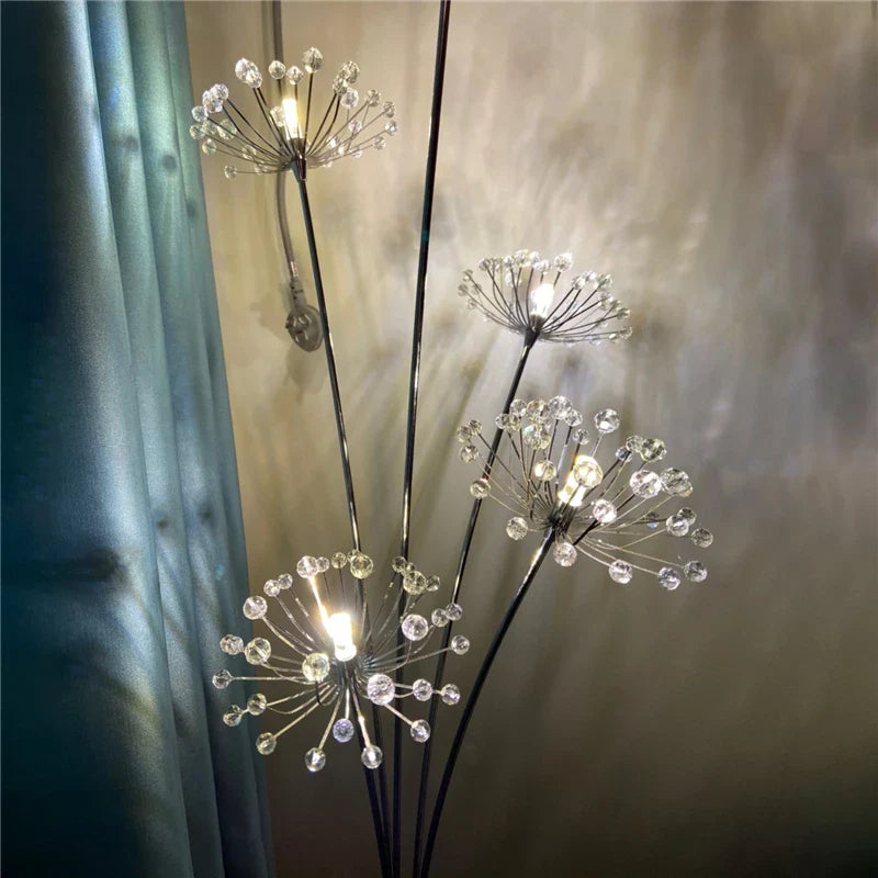 Afralia™ Nordic Dandelion LED Crystal Floor Lamp for Stylish Home Lighting