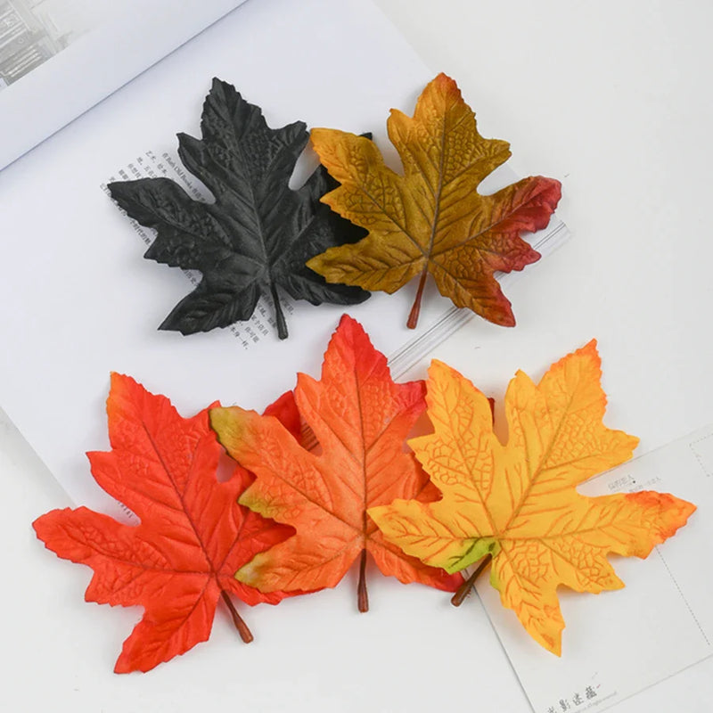 Afralia™ Silk Maple Leaf Decoration for Home Wedding Scrapbooking Gifts