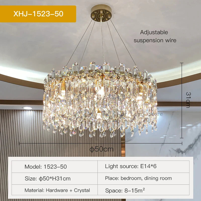 Afralia™ Crystal Chandelier: Luxe LED Living Room Decoration