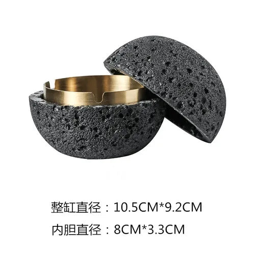 Afralia™ Multifunctional Cement Ashtray: Stylish Office Decor with Large Capacity & Windproof Design