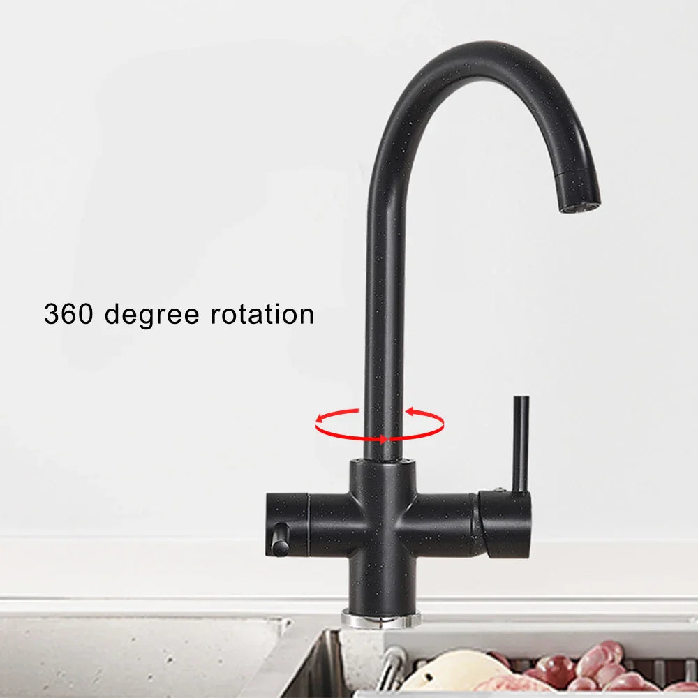 Afralia™ Brass Kitchen Faucet with Double Sprayer and Drinking Water Filter