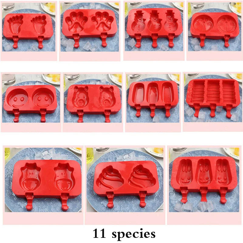 Afralia™ Silicone Rabbit Popsicle Mold Set with Wood Sticks - Ice Cream Maker