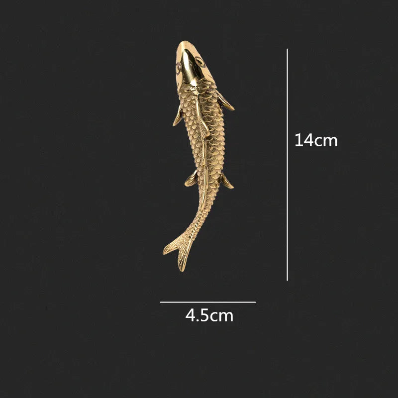 Afralia™ Metal Copper Lotus Leaf Fish Wall Hanging Home Decor