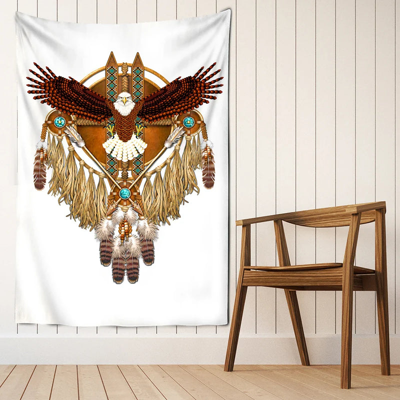 Afralia™ Owl Windbell Tapestry Wall Hanging Psychedelic Magic Art Home Decor