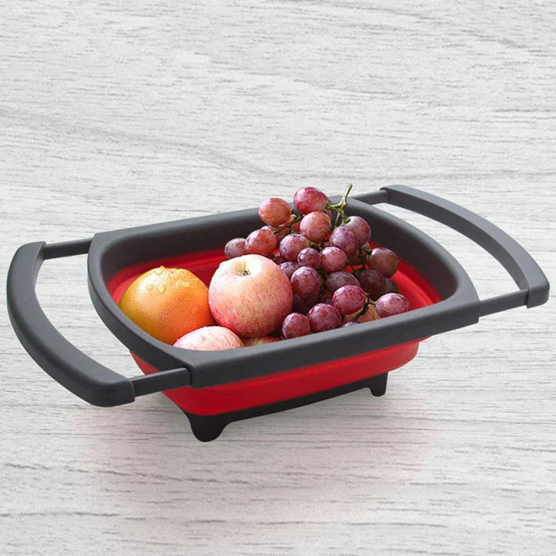 Afralia™ Collapsible Colander: Eco-friendly Folding Kitchen Strainer with Retractable Handles