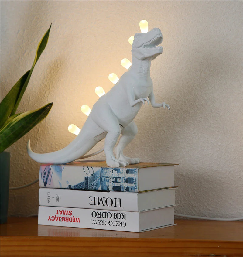 Afralia™ Dino LED Desk Lamps - Jurassic Bedroom Bronto T-Rex Resin Dinosaur Home Decor Lighting