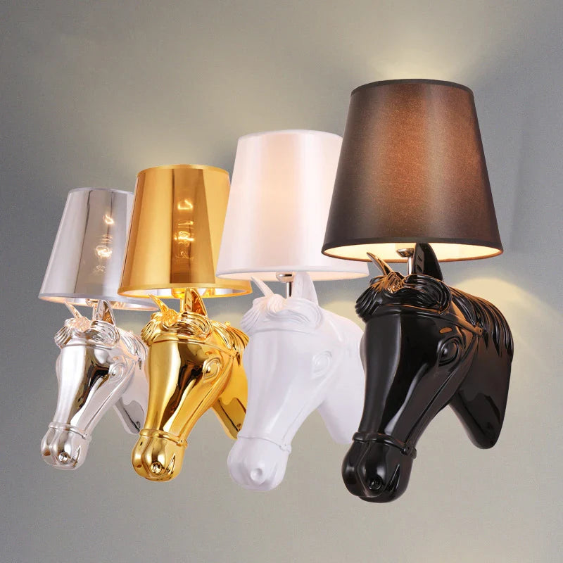 Afralia™ European Style Horse Lamp Wall Sconces for Creative Home Decor