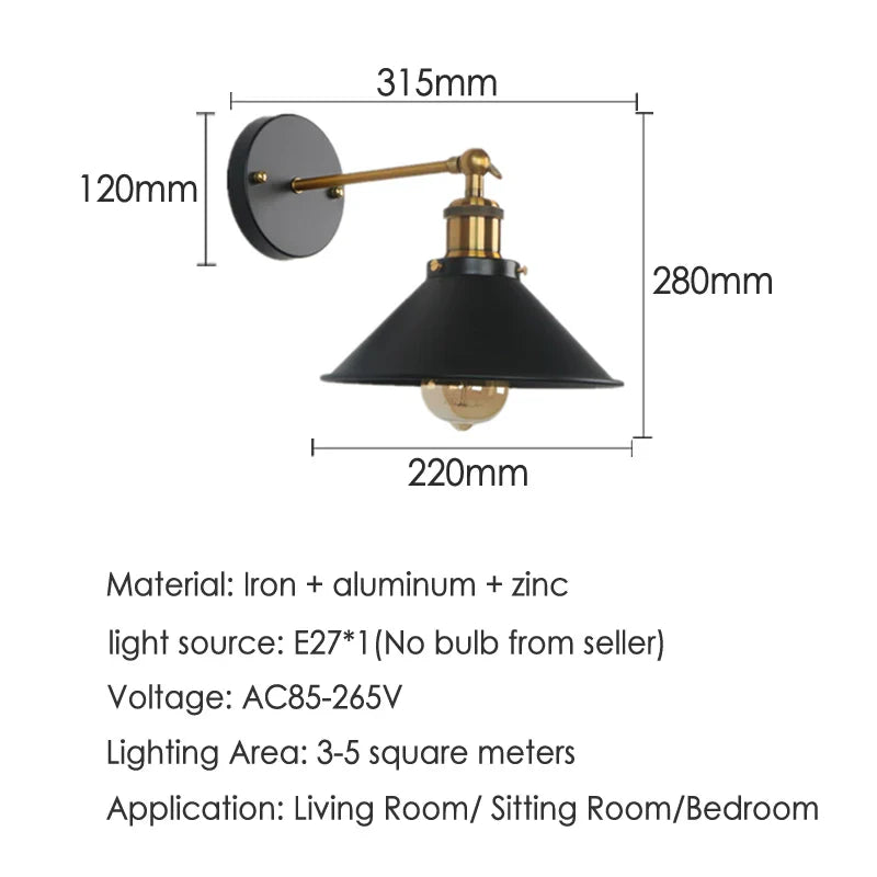 Afralia™ Retro Industrial Wall Lamp for Corridor Staircase, Bedside, Restaurant, Bar