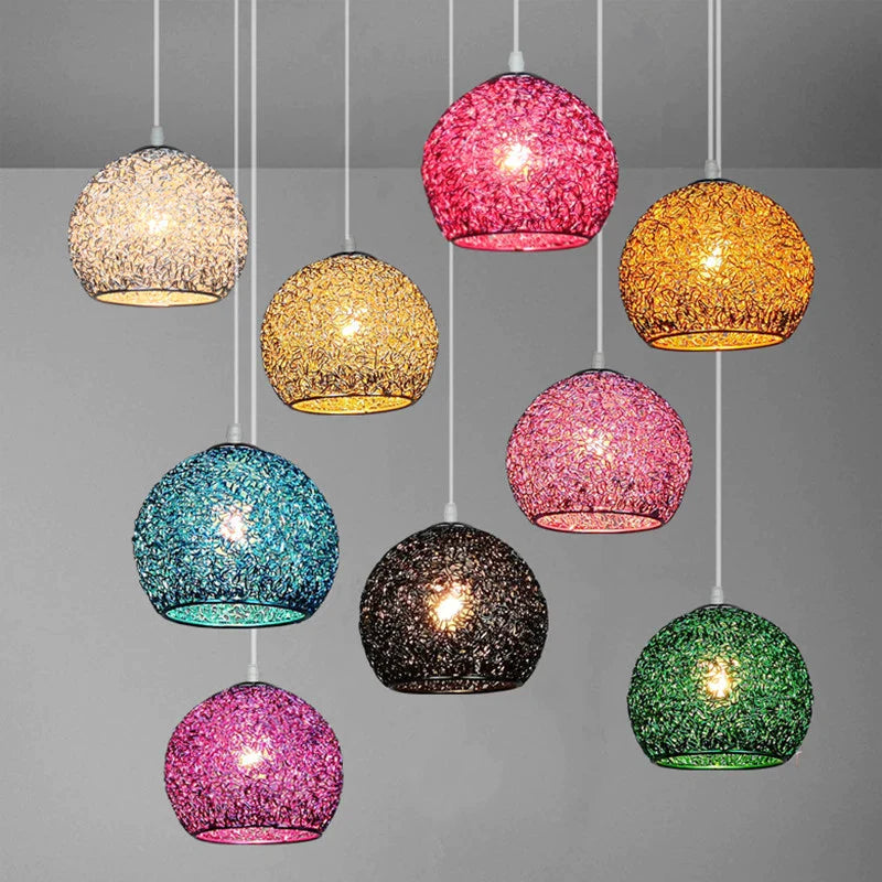 Afralia™ Modern Colorful Ball Pendant Light for Cafe Restaurant Bedroom-E27 LED