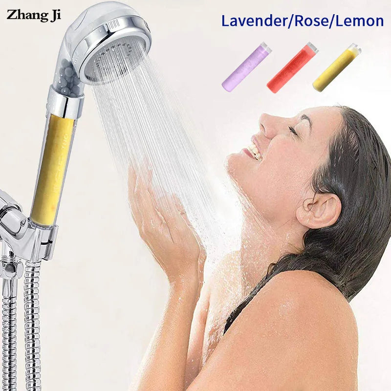 Afralia™ Aroma Filter Vitamin C Shower Head Lemon Lavender Rose High Pressure Scent