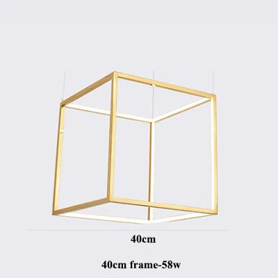 Afralia™ Luxury Golden Square LED Chandelier | Modern Art Design for Living Room Lobby