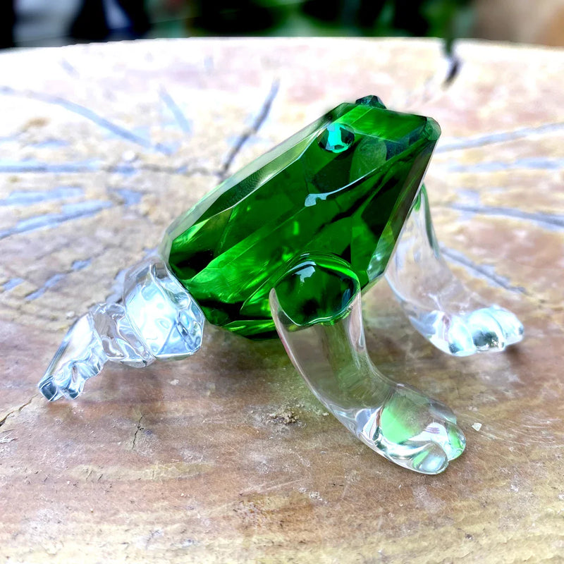 Afralia™ Crystal Frog Figurine Collection | Glass Animal Paperweight Table Ornament & Home Decor