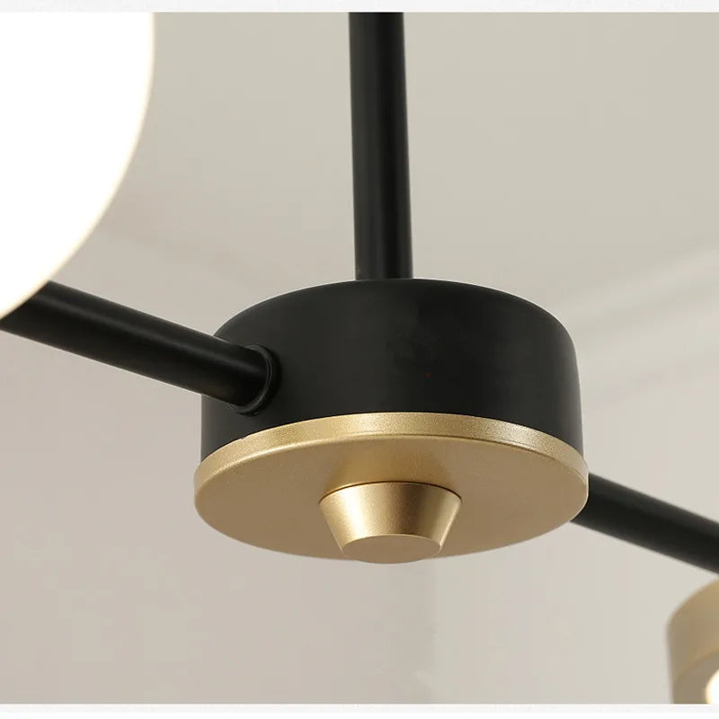 Afralia™ Black Gold Minimalist Chandelier for Dining Room Home Decor