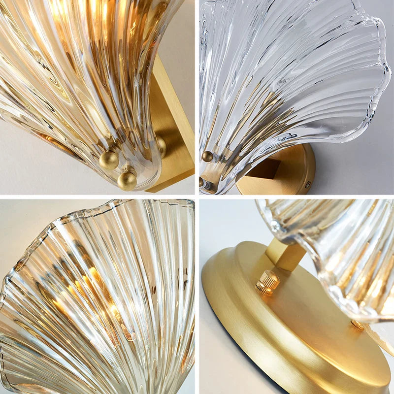 Afralia™ Crystal Shell Wall Light: Minimalist LED Lighting for Bedroom, Study, Living Room