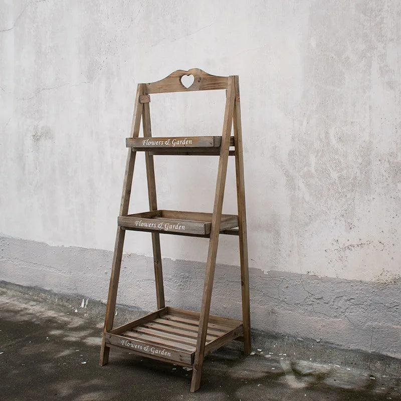Afralia™ Retro Solid Wood Plant Stand - Multi-layer Floor Type Design