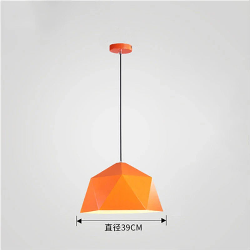 Afralia™ Iron Diamond Pendant Lights Modern Geometry Pendent Lighting for Living Room & Cafe