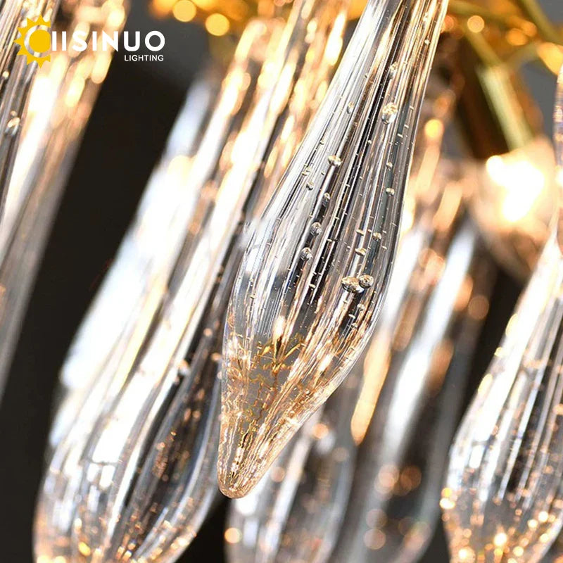 Afralia™ LED Crystal Chandelier: Luxury Home Decoration Living Room Hanging Lamp