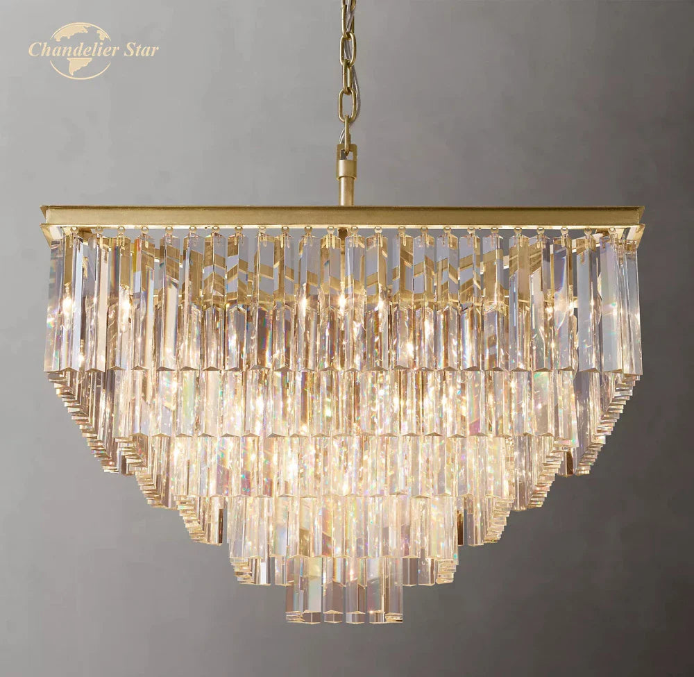 Afralia™ Modern Crystal LED Chandelier: Odeon Square Lustre Pendant Light Fixture