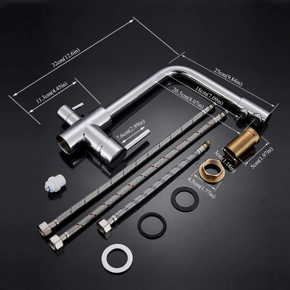 Afralia™ Black Kitchen Faucet with Rotatable Water Purification Feature