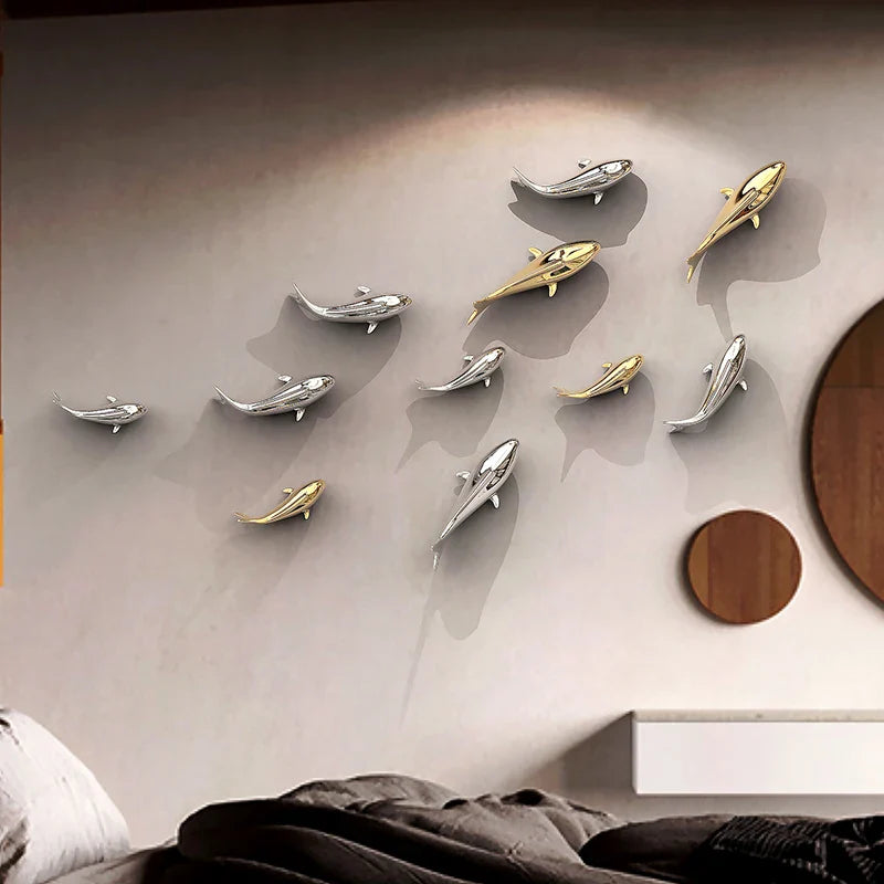 Afralia™ Goldfish Resin Wall Hanging - Home Decor Room Aesthetic