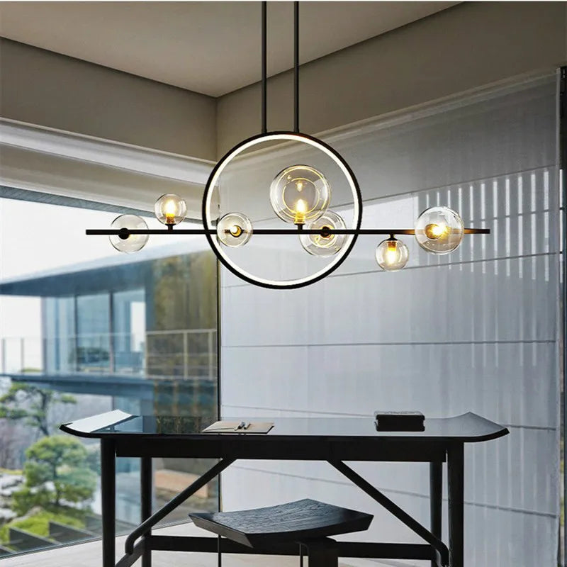 Afralia™ Glass Ball LED Chandelier for Home Decor and Interior Lighting