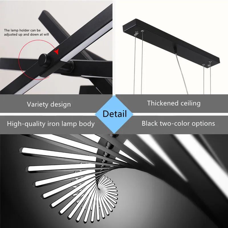 Afralia™ LED Chandelier: Modern Art Pendant Light for Living/Dining Room, Office, Bar