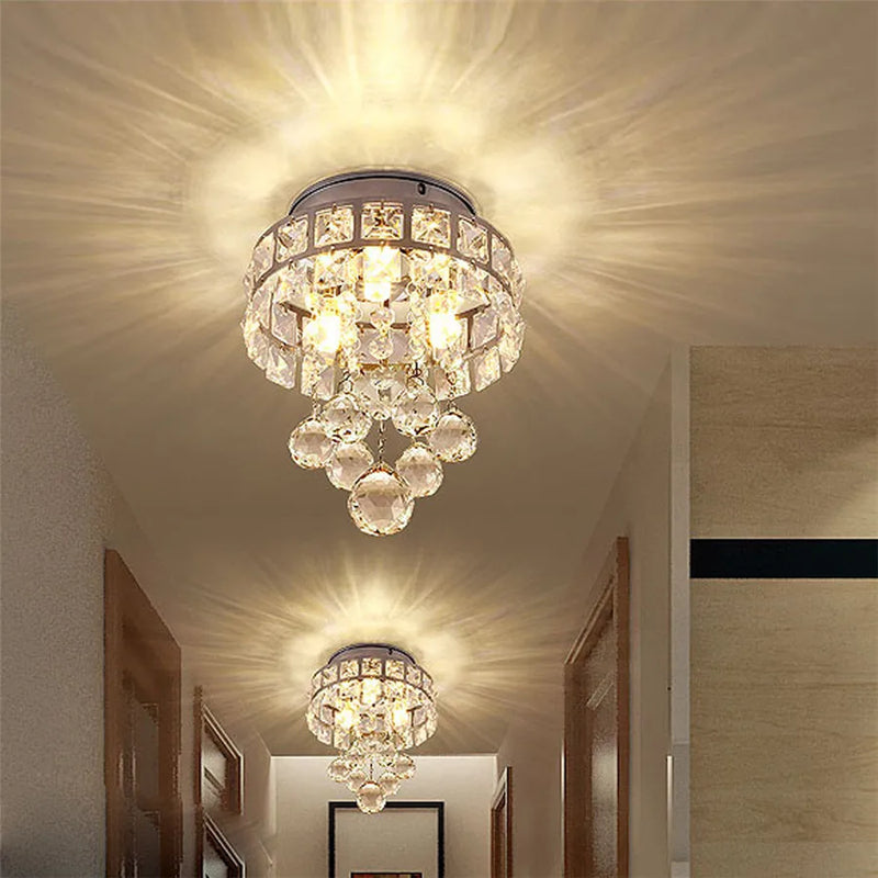 Afralia™ Modern Crystal LED Ceiling Light for Home Decor - Indoor Chandeliers for Living Room & Bedroom