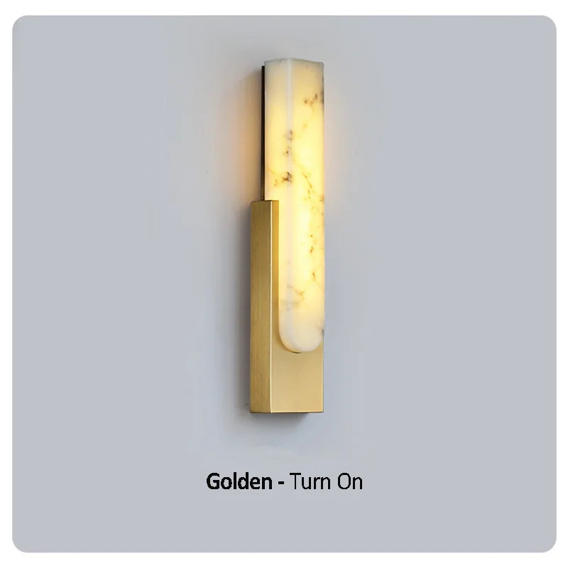 Afralia™ Marble Wall Lamp: Golden Luxury Home Decor Sconce for Living Room, Bedroom, Hotel