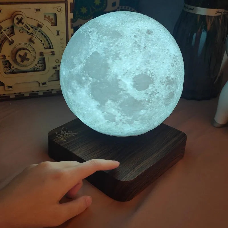 Afralia™ Levitating Moon Lamp: LED Touch Night Light for Bedroom Decor & Gift