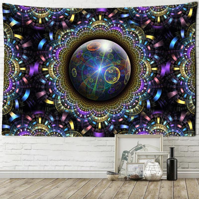 Afralia™ Psy Mandala Tapestry: Boho Room Decor & Camping Wall Hanging