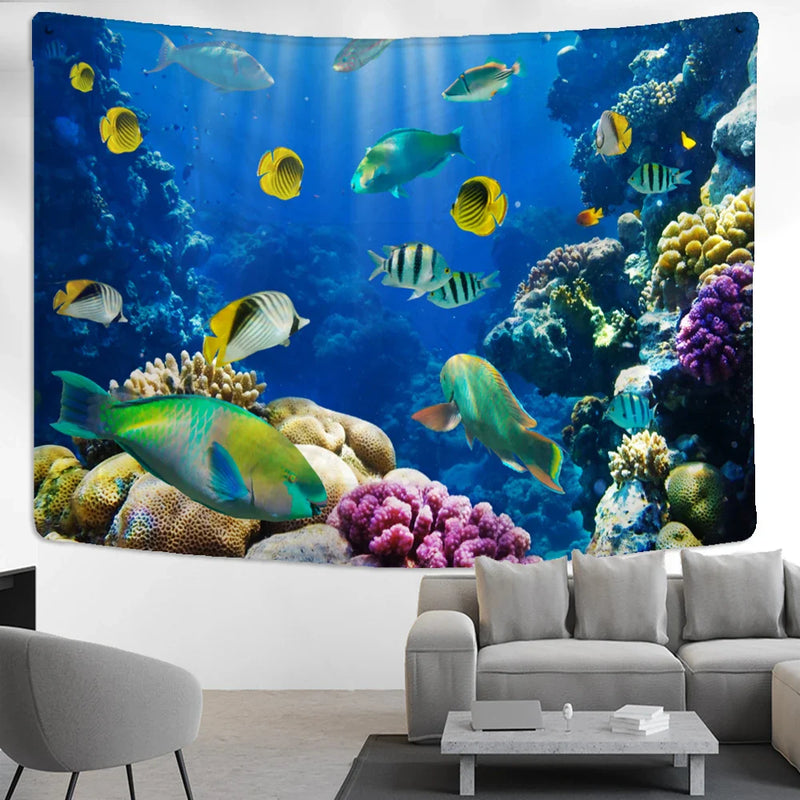 Afralia™ Underwater World Tapestry Wall Hanging - Boho Hippie Room Decor