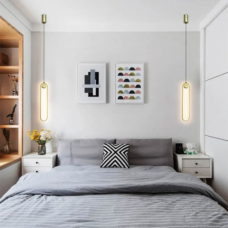 Afralia™ Modern Gold Black Pendant Lamps for Dining Room, Bedroom, Chandelier Lighting