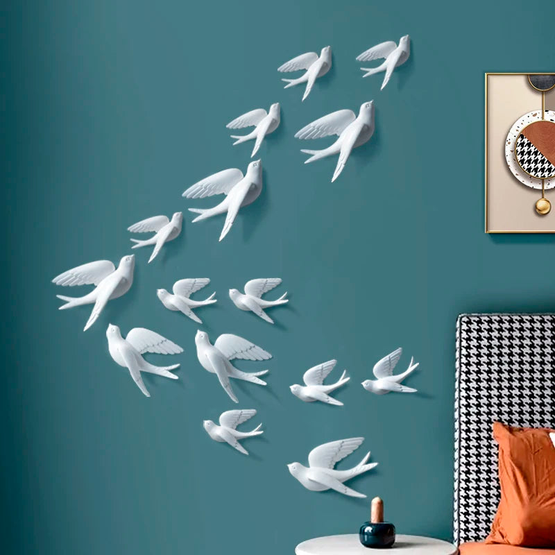 Afralia™ Swallow Resin Wall Decoration | 3D Bird Statue for Living Room TV Wall