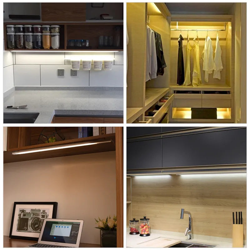 Afralia™ LED Cabinet Light with Motion Sensor - USB Plug, Kitchen Bedroom Closet Night Lamp