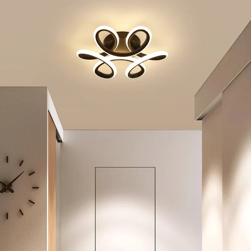 Afralia™ LED Chandelier Black White Ceiling Lights