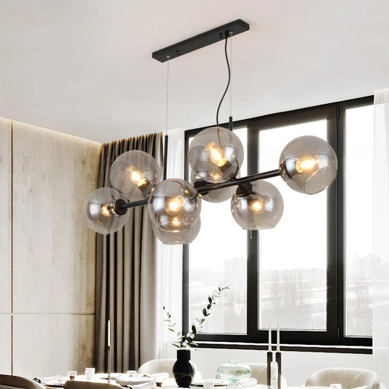 Afralia™ Gray Glass Pendant Lights: Modern Nordic Loft Rustic Chandelier for Kitchen Bar Dining by Afralia™