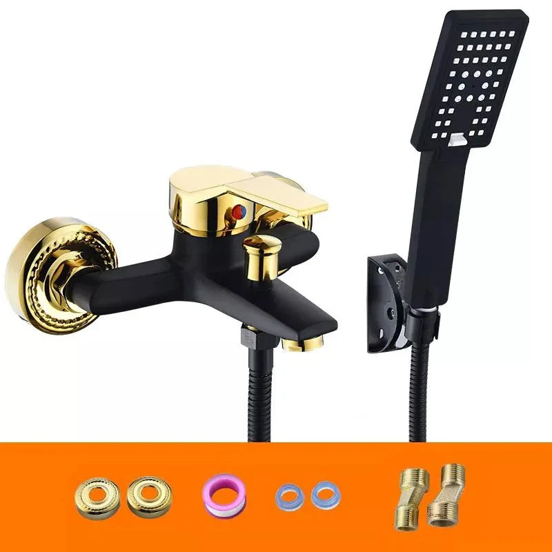 Afralia™ Rain Shower Set Mixer Tap with Hand Shower Wall Mount Bathtub Faucet