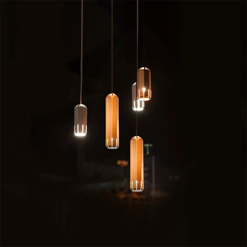 Afralia™ Tube Pendant Lights Minimalist Modern Rose Gold Lamp for Bar Dining Living Room