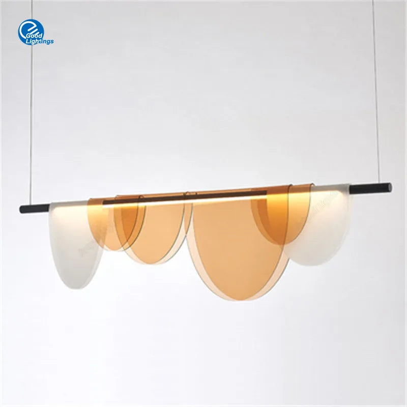 Afralia™ Modern Semi-Circle Chandelier Ceiling Pendant Light Fixture for Living & Dining Room