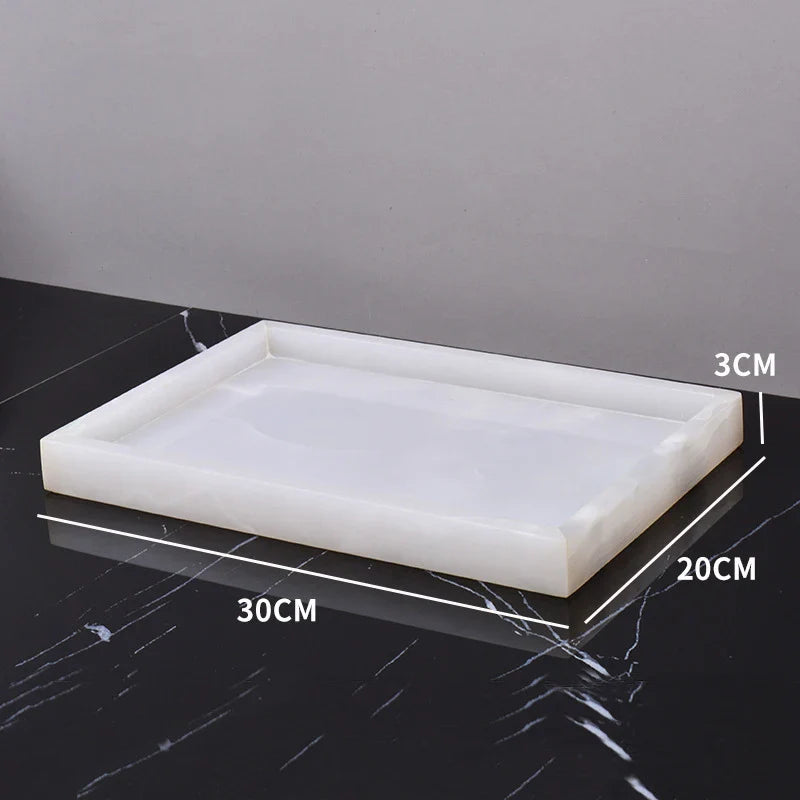 Afralia™ White Onyx Marble Bathroom Set