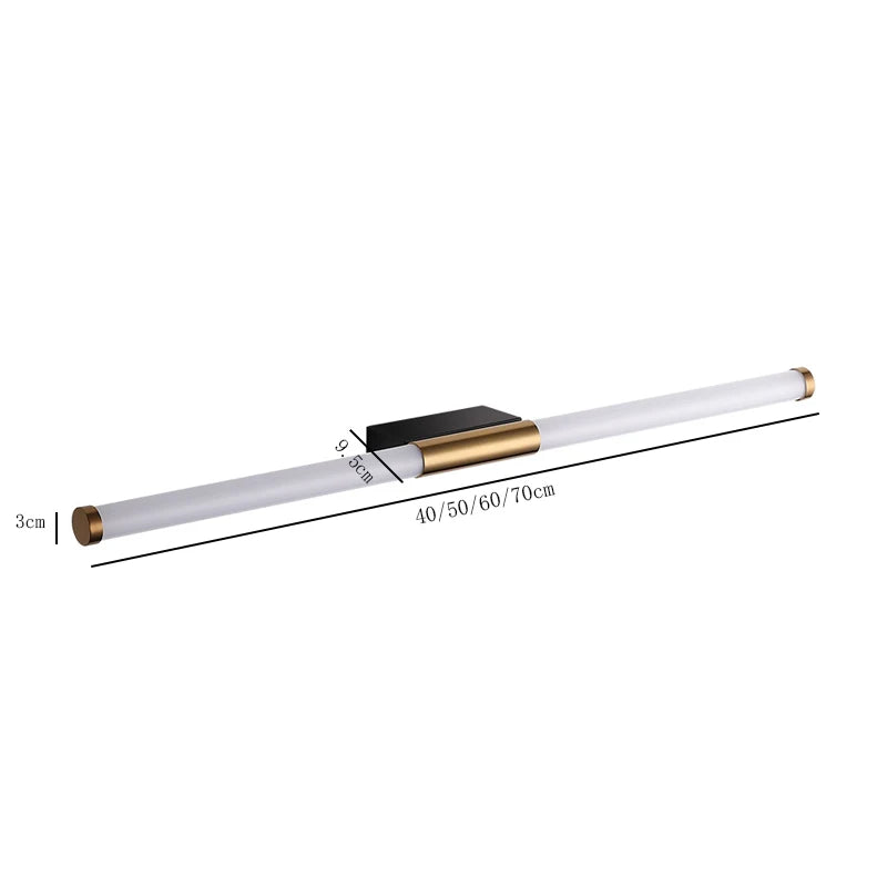 Afralia™ Linear LED Wall Lamp Metal Tube Gold Sconce for Living Room Bedroom Aisle