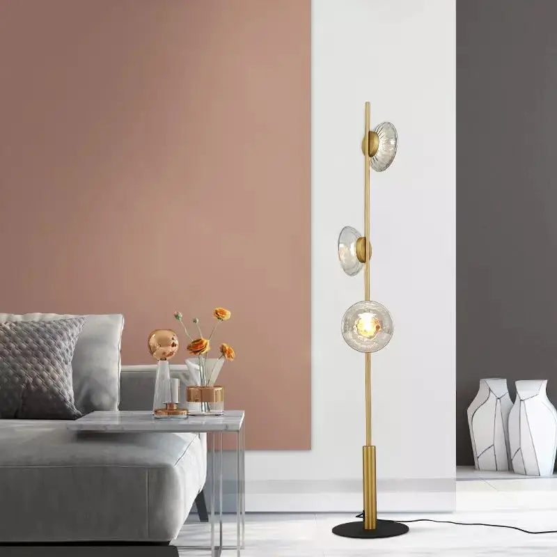 Ceto Glass Floor Lamp by Afralia™ - Vertical Nordic Design for Luxury Living Room