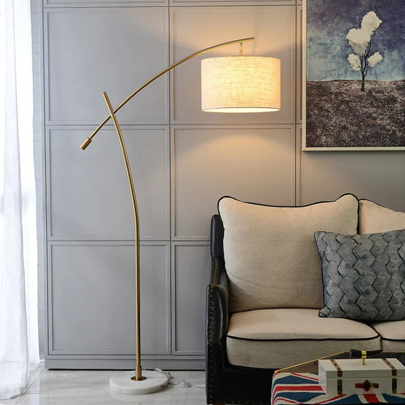 Afralia™ Minimalist Fabric Shade LED Floor Lamp for Study and Living Room