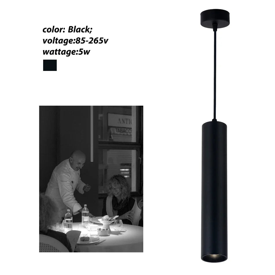 Afralia™ LED Tube Pendant Light 5W - Kitchen Dining Shop Decor Fixture