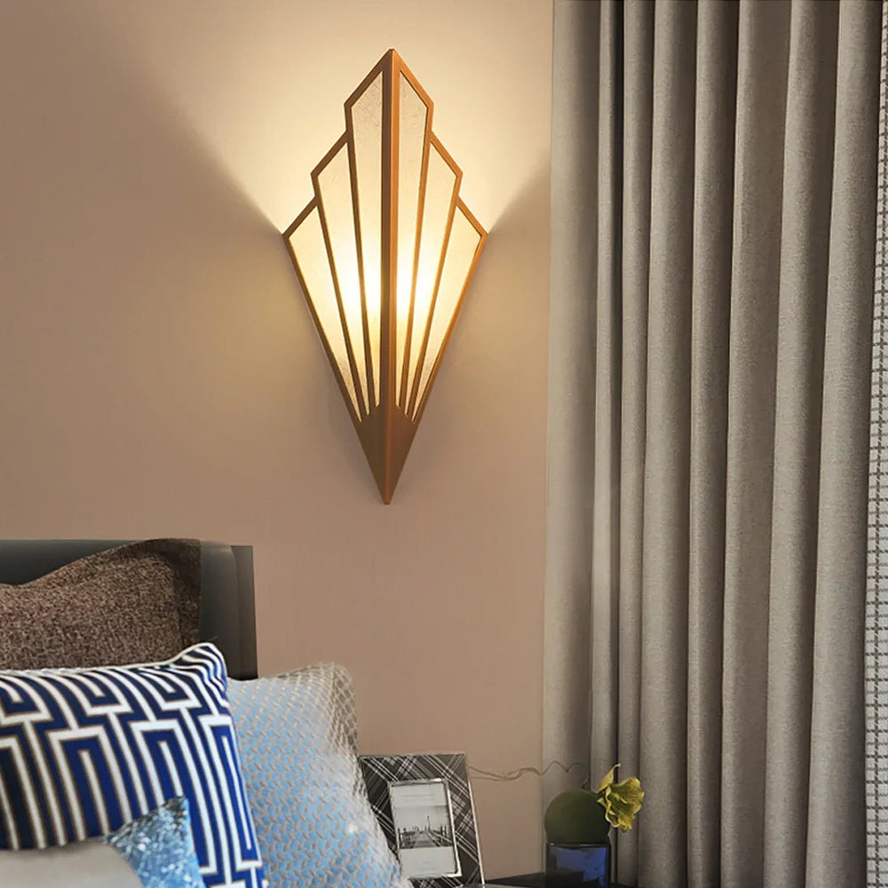 Afralia™ Fan-shaped Metal Wall Light: Modern Bedroom & Living Room Sconce in Gold or Black