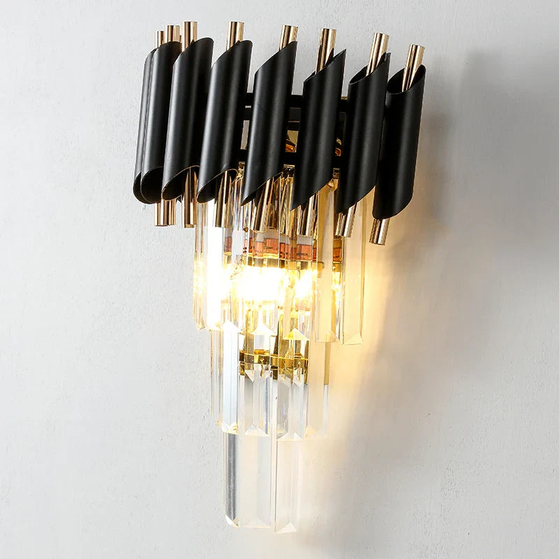 Afralia™ Crystal Luxury Wall Lamp for Living Room, Bedroom, and Aisle