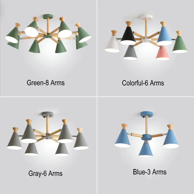 Afralia™ Nordic Wood Pendant Lamp for Bedroom Living Room Kitchen Indoor Home Decor